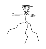 [Mo(η-cyclopentadienyl)(CO)3(SnBu3)]结构式