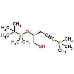 (2R)-2-{[Dimethyl(2-methyl-2-propanyl)silyl]oxy}-5-(trimethylsilyl)-4-pentyn-1-ol结构式
