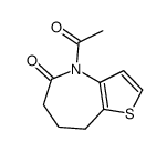 4-acetyl-7,8-dihydro-6H-thieno[3,2-b]azepin-5-one结构式