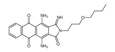 4,11-Diamino-2-(3-butoxy-propyl)-3-imino-2,3-dihydro-naphtho[2,3-f]isoindole-1,5,10-trione Structure