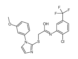 N-[2-chloro-5-(trifluoromethyl)phenyl]-2-[1-(3-methoxyphenyl)imidazol-2-yl]sulfanylacetamide Structure