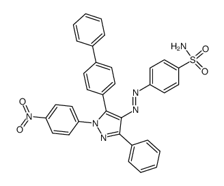 4-[5-biphenyl-4-yl-1-(4-nitro-phenyl)-3-phenyl-1H-pyrazol-4-ylazo]-benzenesulfonamide结构式