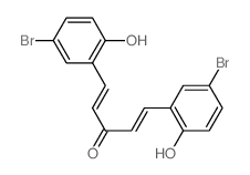 (1E)-1,5-bis(5-bromo-2-hydroxy-phenyl)penta-1,4-dien-3-one structure