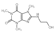 3,7-Dihydro-8-(2-hydroxyethylamino)-1,3,7-trimethyl-1H-purine-2,6-dione结构式