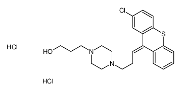 3-[4-[(3E)-3-(2-chlorothioxanthen-9-ylidene)propyl]piperazin-1-yl]propan-1-ol,dihydrochloride结构式