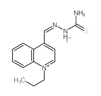 Quinolinium,4-[[2-(aminothioxomethyl)hydrazinylidene]methyl]-1-propyl-, iodide (1:1) Structure