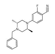 4-[(2S,5R)-4-benzyl-2,5-dimethylpiperazin-1-yl]-2-fluorobenzonitrile结构式