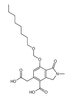 5-Carboxymethyl-2-methyl-7-octyloxymethoxy-1-oxo-2,3-dihydro-1H-isoindole-4-carboxylic acid结构式