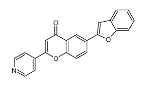 6-(1-benzofuran-2-yl)-2-pyridin-4-ylchromen-4-one Structure