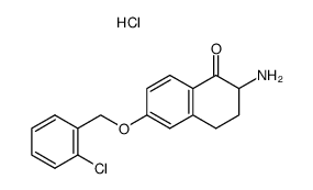 2-Amino-6-(2-chloro-benzyloxy)-3,4-dihydro-2H-naphthalen-1-one; hydrochloride Structure