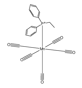 pentacarbonyl(ethyldiphenylphosphine)manganese(I) cation结构式