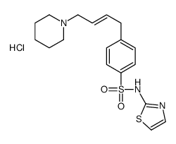4-[(E)-4-piperidin-1-ylbut-2-enyl]-N-(1,3-thiazol-2-yl)benzenesulfonamide,hydrochloride结构式