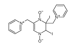 2,3-diiodo-1,4-dioxido-3,5-bis(pyridin-1-ium-1-ylmethyl)-2H-pyrazine结构式