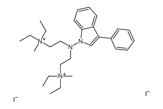 2-[2-[diethyl(methyl)azaniumyl]ethyl-(3-phenylindol-1-yl)amino]ethyl-diethyl-methylazanium,diiodide结构式
