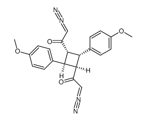 1,1'-((1R,2R,3S,4S)-2,4-bis(4-methoxyphenyl)cyclobutane-1,3-diyl)bis(2-diazoethan-1-one)结构式