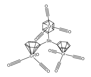 tris(π-phenylchromium tricarbonyl) antimony Structure