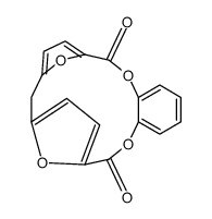 1,5,8,11-Tetraoxa-9,10-benzodifuro<2,1,5-a,m:2,1,5-d,e>cyclotrideca-9-ene-7,12-dione Structure