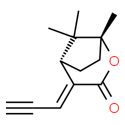 2-Oxabicyclo[3.2.1]octan-3-one,1,8,8-trimethyl-4-(2-propynylidene)-,(1R,4E,5S)-(9CI) Structure