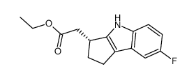 ethyl (3R)-(7-fluoro-1,2,3,4-tetrahydrocyclopenta[b]indol-3-yl)acetate结构式