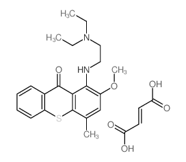 but-2-enedioic acid; 1-(2-diethylaminoethylamino)-2-methoxy-4-methyl-thioxanthen-9-one结构式