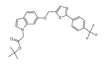 {6-[2-(4-trifluoromethyl-phenyl)-thiazol-5-ylmethoxy]-indol-1-yl}-acetic acid tert-butyl ester Structure