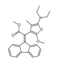 methyl 2-(5-(diethylamino)-2-methoxy-4-methylfuran-3-yl)-2-(9H-fluoren-9-ylidene)acetate结构式