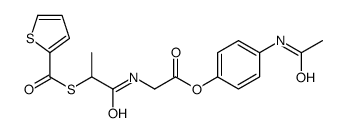 Glycine, N-(1-oxo-2-((2-thienylcarbonyl)thio)propyl)-, 4-(acetylamino) phenyl ester Structure