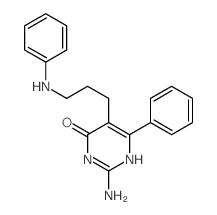 2-amino-5-(3-anilinopropyl)-6-phenyl-1H-pyrimidin-4-one结构式