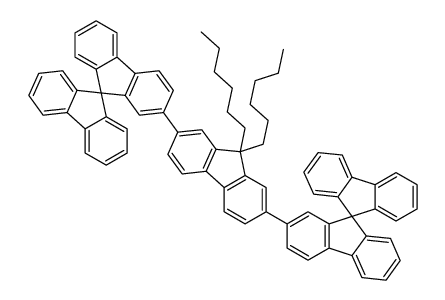 2-[9,9-dihexyl-7-(9,9'-spirobi[fluorene]-2-yl)fluoren-2-yl]-9,9'-spirobi[fluorene]结构式