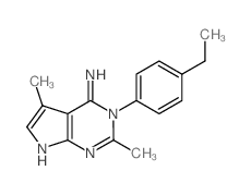 4-(4-ethylphenyl)-3,7-dimethyl-2,4,9-triazabicyclo[4.3.0]nona-2,5,7,9-tetraen-5-amine structure