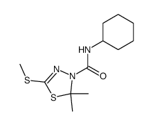 2,2-Dimethyl-5-methylsulfanyl-[1,3,4]thiadiazole-3-carboxylic acid cyclohexylamide Structure