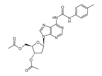 N6-(N-p-methylphenyl-carbamoyl)-3',5'-di-O-acetyl-2'-deoxyadenosine结构式