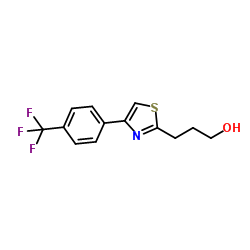 3-[4-[4-(trifluoromethyl)phenyl]thiazol-2-yl]propan-1-ol Structure