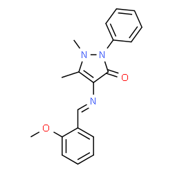 (E)-4-((2-methoxybenzylidene)amino)-1,5-dimethyl-2-phenyl-1H-pyrazol-3(2H)-one结构式