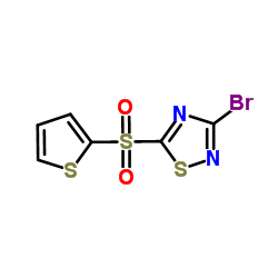 3-Bromo-5-(thiophen-2-ylsulfonyl)-1,2,4-thiadiazole结构式