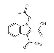 1-Acetoxy-3-carbamoyl-indol-carbonsaeure-(2)结构式