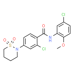 2-Chloro-N-(5-chloro-2-methoxyphenyl)-4-(1,1-dioxido-1,2-thiazinan-2-yl)benzamide结构式