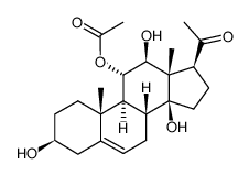 3β,11α,12β,14β-Tetrahydroxypregn-5-en-20-one 11-acetate结构式