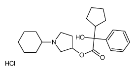 MANDELIC ACID, alpha-CYCLOPENTYL-, 1-CYCLOHEXYL-3-PYRROLIDINYL ESTER,HYDROCHLOR structure