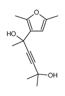 2-(2,5-dimethylfuran-3-yl)-5-methylhex-3-yne-2,5-diol Structure