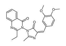 3-[(4Z)-4-[(3,4-dimethoxyphenyl)methylidene]-2-methyl-5-oxoimidazol-1-yl]-2-ethylquinazolin-4-one Structure