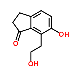 6-Hydroxy-7-(2-hydroxyethyl)-1-indanone结构式