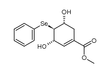 (-)-Methyl (3α,4β,5α)-3,5-dihydroxy-4-(phenylseleno)-1-cyclohexene-1-carboxylate结构式