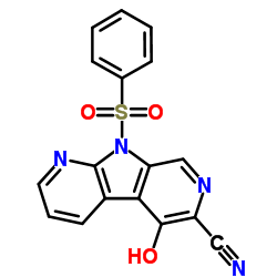 9H-Pyrrolo[2,3-b:5,4-c']dipyridine-6-carbonitrile, 5-hydroxy-9-(phenylsulfonyl)-结构式