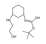 tert-butyl (1S,3R)-3-(2-hydroxyethylamino)cyclohexylcarbamate结构式