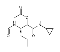 (3S)-2-acetoxy-N-cyclopropyl-3-formamidohexanyl amide结构式