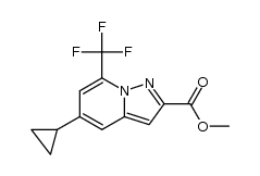 methyl 5-cyclopropyl-7-(trifluoromethyl)pyrazolo[1,5-a]pyridine-2-carboxylate结构式