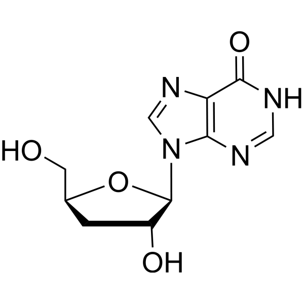 9-((2R,3R,5S)-3-羟基-5-(羟甲基)四氢呋喃-2-基)-9H-嘌呤-6-醇图片