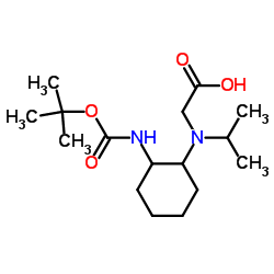 N-Isopropyl-N-[2-({[(2-methyl-2-propanyl)oxy]carbonyl}amino)cyclohexyl]glycine结构式