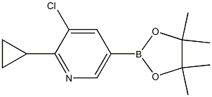 3-chloro-2-cyclopropyl-5-(tetramethyl-1,3,2-dioxaborolan-2-yl)pyridine structure